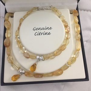 Citrine Necklace and Bracelet Set